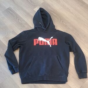 Puma Black Hoodie with Red Logo